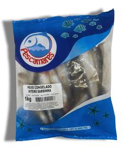 SARDINHA INTEIRA PACOTE 1KG PESCAMARES CX 15KG